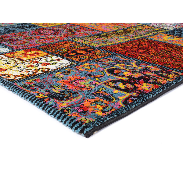 Langley Street Rigoberto Shaggy Red/Yellow/Blue Rug & Reviews Wayfair.co.uk